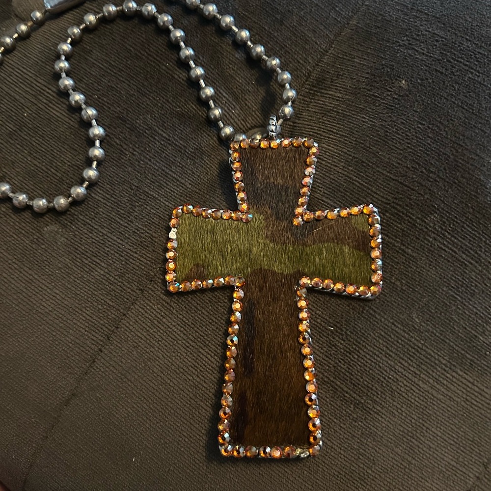 Beaded Cross Pendant Necklace